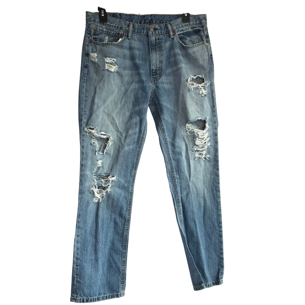 Levi's Men Light Washed Distressed Jeans Denim Size‎ 36x32 Blue Urban Casual